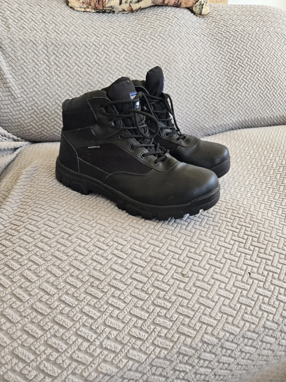 SMITH Black Tactical Work Boots - Lace-Up Ankle Support